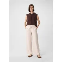 comma Chinos Hose Strukturierte Wide-Leg-Hose aus Viskosemix mit Elastikbund