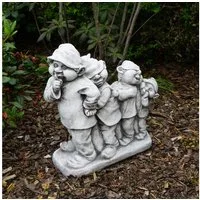 gartendekoparadies.de Gartenfigur Gnom-Truppe, Steinfigur, H. 34 cm, 12 kg, Frostsicher
