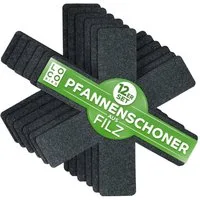 Loco Bird Pfannenschoner aus Filz 38 cm, Zubehör für alle Töpfe oder Pfannen geeignet, Stapelschutz für perfekten Pfannenschutz, 12-tlg., Topfschoner Anpassbare Größe