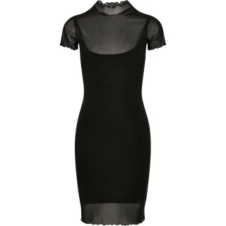 Urban Classics - Kleid Zweilagig für Damen (Schwarz)