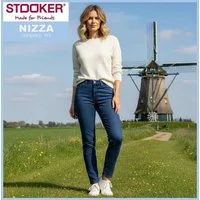 STOOKER WOMEN Tapered-fit-Jeans STOOKER NIZZA, blue denim, Tapered Fit, DAMEN Denim Stretch Jeans