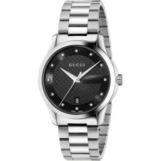 Gucci G-Timeless YA126456 Unisex-Uhr mit Diamantmarkierungen