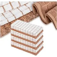 StickandShine Geschirrtuch 8 Stück Geschirrtücher aus 100% Baumwolle Frottee SET Kariert Uni, (Spar SET, kariert und unifarben), kariert und uni geschmischt