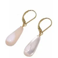 Firetti Paar Ohrhänger Schmuck Geschenk Silber 925 Ohrschmuck Patentbrisur Perlmutt Tropfen, Made in Germany - mit Perlmutt