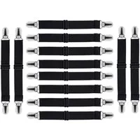 BAYLI Spannbettlaken Verstellbare Bettlakenspanner [12er Set], Betttuchspanner mit Metallc