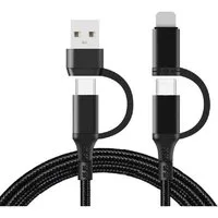 Ventarent 4 in 1 USB / USB C Cable Lightning USB-C USB-A Smartphone-Kabel, Lightning, USB Typ A, USB-C, USB-C, Lightning, 8Pin, USB Typ A (120 cm), USB, Lightning, USB-C, fast charging