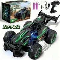 POPOLIC RC-Auto Ferngesteuertes Auto, 2.4GHz 20+KM/H Rc Auto 2WD All Terrain Off-Road (2-tlg., RC Car Mit wiederaufladbarer Batterie RC Truck), ab 3+ Jahre Geländegängig Spielzeug Geschenk für Kinder