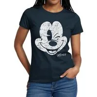 Spreadshirt T-Shirt Mickey & Minnie Retro Mickey Mouse Zwinkernd Frauen T-Shirt (1-tlg)
