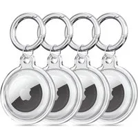 TECH PROTECT Schlüsselanhänger (8-teilig, 4 × Silikonhülle, 4 × Karabiner), 4er-Pack flexibler Silikonhüllen mit Karabinern für Apple AirTags