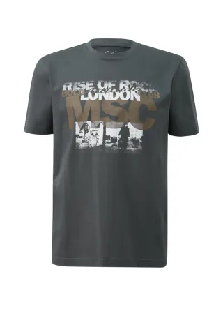 Q/S designed by - T-Shirt mit Print grau - Gr. - S