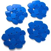 MSV Wanneneinlage KIESELSTEIN, B: 13 cm, L: 12.2 cm, Packung, 4-tlg., Anti-Rutsch-Pads für Dusche und Badewanne, 4-er Set, PVC, attraktive Kieselstein-Optik, 12,2 x 13 cm, in vielen bunten Farben erhältlich