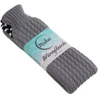 Makai Wärmflasche, extra lang mit zwei kuschelig weichen Strickbezügen