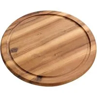 KESPER® Teller Vesperteller/Fleischteller mit Saftrille Akazie Ø25cm, Natur, (1 St)