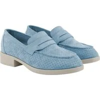 Ulla Popken Leder-Loafer Veloursleder Textilfutter Blockabsatz Mokassin