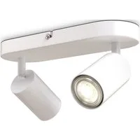 B.K.Licht Deckenspots, ohne Leuchtmittel, 2-flammige Spotlampe, schwenkbar, drehbar, schwarz, ohne Leuchtmittel