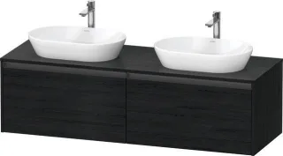 Duravit Ketho.2 Konsolenwaschtischunterbau wandhängend Eiche Schwarz Matt 1600x550x459 mm - K24889B1 K24889B16160000