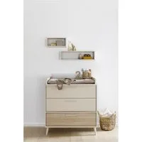PAIDI Wickelkommode EEFJE in Beige, 3 Schubladen mit Soft-Close, verschiedene Ausführungen, langlebige Kommode, geprüfte Sicherheit, Wickeltisch aus Holz