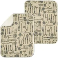 mDesign Aufbewahrungssystem Abtropfmatte 2er Set Mikrofaser XL Geschirrmatte mDesign elfenbein 6