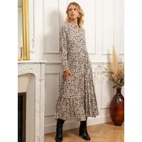 ANNIS Fashion & Accessoires Maxikleid "WILD ELEGANCE" (1-tlg) NEU, Leo Print, Viskose