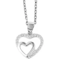 Adelia´s Kettenanhänger modischer Herz Anhänger aus 925 Sterling Silber