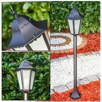 hofstein Außen-Stehlampe »Fabiano« Außenleuchte Stehleuchte in antikem Look, Retro/Vintage, ohne Leuchtmittel, Aluguss in Schwarz matt, Wegeleuchte 120cm, Gartenlampe, E27, IP44