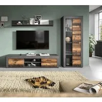 OTTO home Wohnwand AOSTA, Breite 235cm, 3-teilige Wohn-Kombination, (3-St., bestehend aus: Lowboard, Wandboard, Vitrine), Wohnwand, Kombination, Anbauwand, Möbel Set, Schrankwand, Möbel Kombi