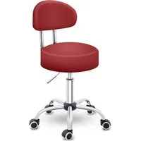 TRESKO Drehhocker Rollhocker mit Lehne, Arbeitshocker höhenverstellbar 46-58 cm, Bürostuhl mit Rollen Hocker Drehstuhl Kosmetikhocker