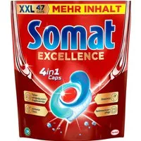 Somat 4in1 Caps Excellence 47 Tabs Spülmaschinentabs (XXL-Pack, [47-St. Geschirrspültabs mit Tiefenreinigung & Spülmaschinenpflege)