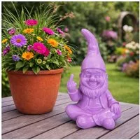 Online-Fuchs Gartenfigur für außen - Lustiger Gartenzwerg mit Mittelfinger - 21 cm groß, (moderne Farben, wetterfest), humorvolle Geschenkidee für Gartenfreunde