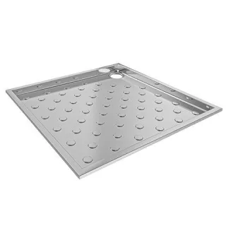 KWC Aquarotter Duschwanne, CAMPUS, Edelstahl, 900x59x900 mm, Bodenmontage, 2030068014 2030068014