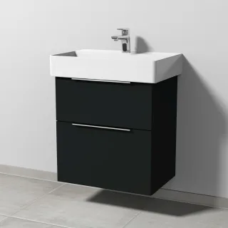 Sanipa 3way Waschtischunterbau zu Duravit Dura Square Waschtisch mit 2 Auszügen, Vulkan-Matt UP4231V