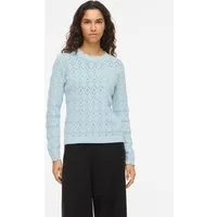 Vila Rundhalspullover VILOWEN L/S POINTELLE KNIT TOP/PB