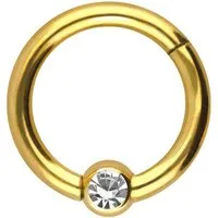 PIERCINGLINE Nasenpiercing Chirurgenstahl Segmentring Clicker KRISTALL Ohrpiercing Septum Nase (Clicker, 1-tlg), Ohrpiercing für Conch, Helix, Tragus, Daith, Lobe