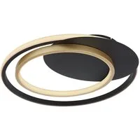 GLOBO LIGHTING Deckenleuchte RODAN, LED fest integriert, Deckenleuchte Schwarz/Gold, Acryl opal, dimmbar, LED 36W