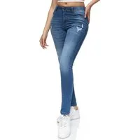 REPUBLIX Stretch-Jeans STELLA Damen Destroyed Mid Waist Stretch Denim Jeans