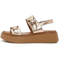 Derimod Sandalen aus Leder Sandale Echtes Leder, Lederfutter, Verstellbare Schnallen, Plateau-Design