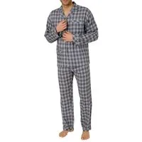 Normann Pyjama Flanell Herren Schlafanzug langarm Pyjama zum durchknöpfen