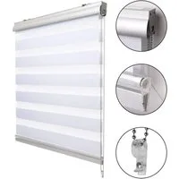 Rollo Doppelrollo SolDecor DK9, 60x160cm, Weiß – Klemmfix ohne Bohren, Sol Royal, für Fenster – inkl. Klemmfix Träger, Kassetten Doppelrollo