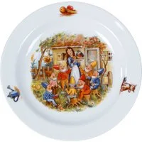 L.E.R.D.93 Kindergeschirr-Set Kindergedeck 3-tlg. Porzellan, buntes Märchenmotiv "Schneewittchen", Porzellan, Wunderschönes buntes Märchenmotiv "Der Froschkönig" .
