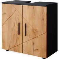 Vicco Waschbeckenunterschrank Irma, Anthrazit/Eiche, 60 x 59 cm (1-St)