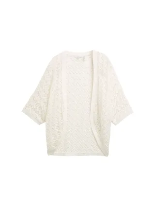 Tom Tailor - Loose Fit Bolero Cardigan whisper white - Gr. - M