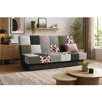 MOEBLO Schlafsofa CYPRUS Patchwork, – Sofa Kippsofa Klappsofa Click-Clack Couch für Wohnzimmer Federkern Sofagarnitur Polstersofa, mit Bettkasten und Schlaffunktion (BxHxT): 192x85x92 cm