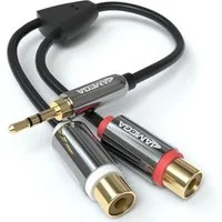 JAMEGA Cinch auf Klinke Adapter Aux zu Cinch 3.5mm Klinke auf 2 RCA Cinch Audio-Adapter