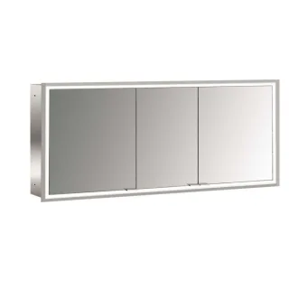 Emco prime Unterputz-Lichtspiegelschrank 949706296 1600x730mm, 3-türig, aluminium/spiegel