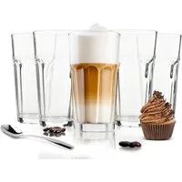 Sendez Longdrinkglas 6 Longdrinkgläser 425ml Caipirinha Gläser Kaffeegläser Cocktailgläser, Ohne Löffeln
