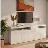 borchardt Möbel Sideboard Kapstadt, Kommode mit Push-to-open-Funktion, Hochglanz-Dekor, Breite 200cm mit viel Stauraum, 3 Schubfächern und 3 Türen