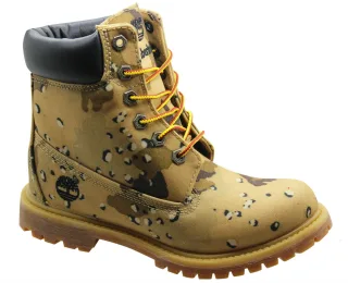 Timberland 6 Zoll Wedge Womens Boots Beige Camo Camoele Schnürung 8357b B83B