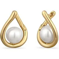 Elli Paar Creolen Creolen mit Perlen von Swarovski® 925 Sterling Silber