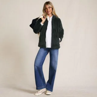 Plüschfleece-Jacke für Damen, Damen, size: regular, Grün, Polyester, by Lands' End