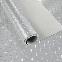 ANRO Vinylboden DIONIS 1,5 mm wasserabweisend für Garage/Werkstatt PVC-Bodenbelag, Feuchtigkeitsbarriere, feine Optik, langlebig, Einzelstück, eine Rolle Bodenbelag, Isolierend und wasserbeständig Größe: 100x100cm Uni Silber